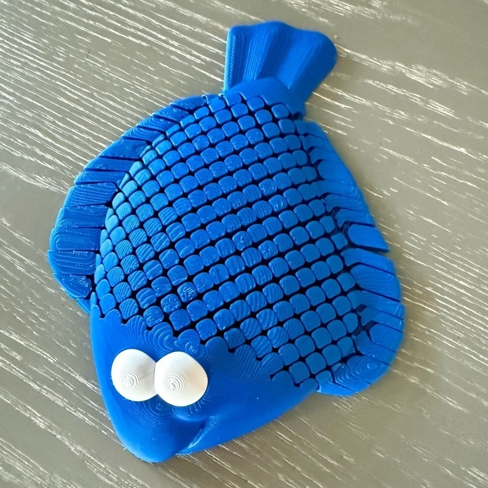 Blue Fish 3D Printed Toy Kids Play‎ Fun Decorative Unique Gift